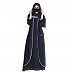 Designer abaya with embroidered yoke- Navy Blue Designer abaya with embroidered yoke- Navy Blue
